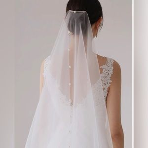 Two-tier Cathedral Pearl Beaded Wedding Veil